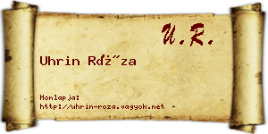 Uhrin Róza névjegykártya